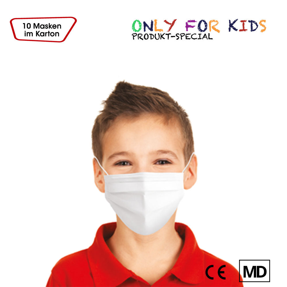 Mediroc Medizinische Kinderschutzmasken (10 x 10er Pack, rot)