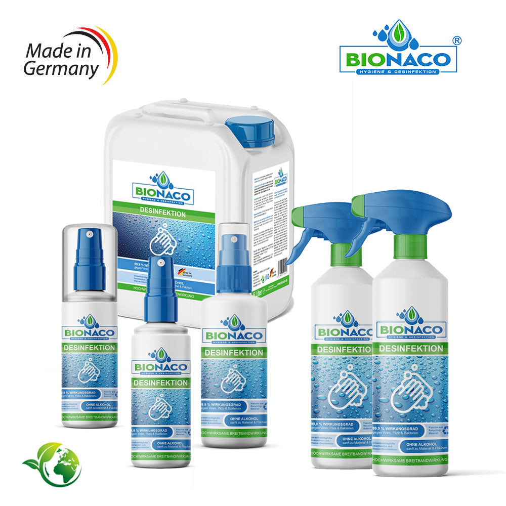 Bionaco 100ml desinfektion ohne alkohol i 99,9 % wirkungsgrad i 50 stück  bei mediex.shop