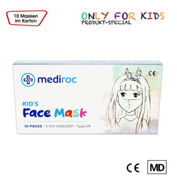 Mediroc Medizinische Kinderschutzmasken (10 x 10er Pack, blau)