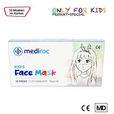 Mediroc Medizinische Kinderschutzmasken (10 x 10er Pack, türkis)
