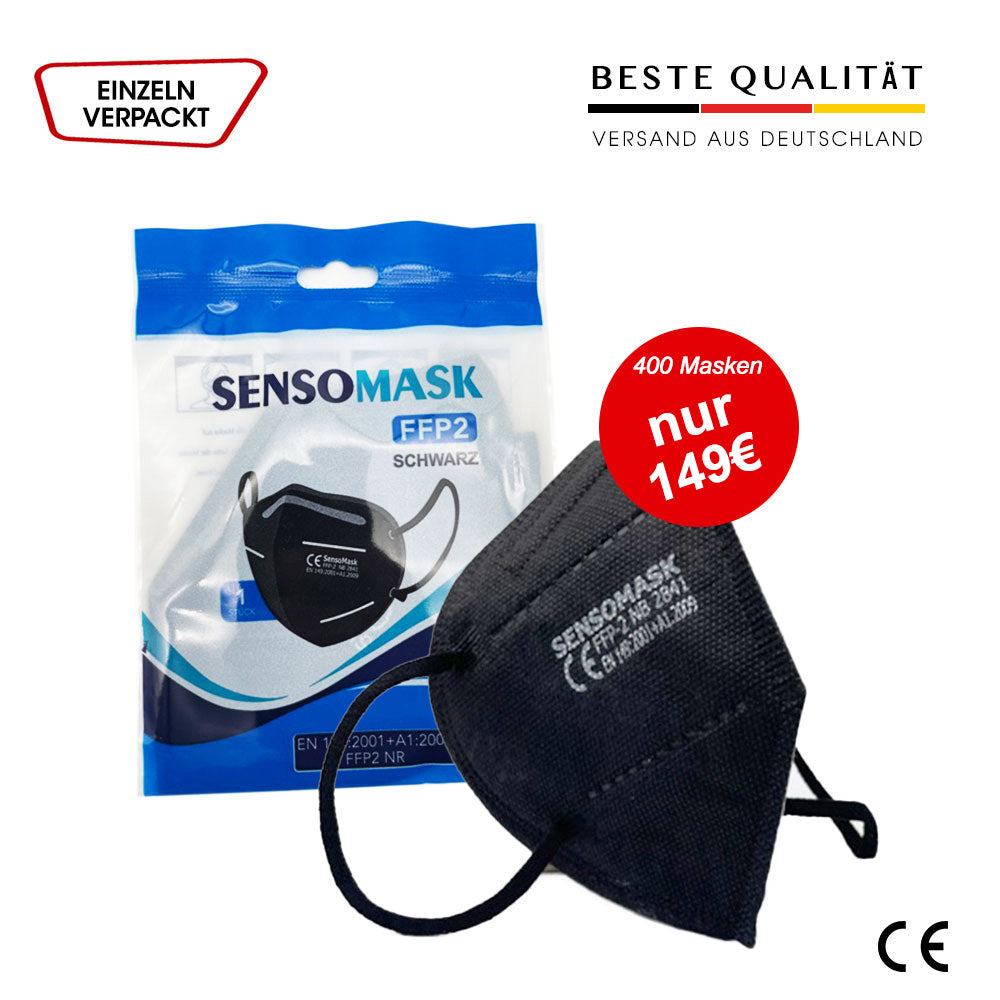 SENSOMASK FFP2 NR Atemschutzmaske (schwarz, einzeln verpackt)