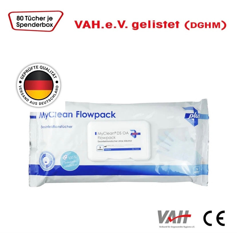 MaiMed MyClean® DS Flowpack Desinfektionstücher viruzid (ohne Alkohol)