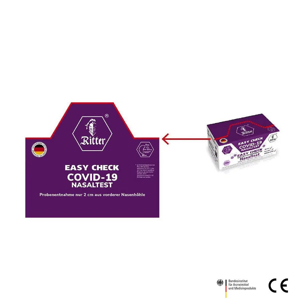 RITTER EASY CHECK SARS-CoV-2-Antigen Nasaltest / Schnelltest / Einzelverpackung in Displaybox