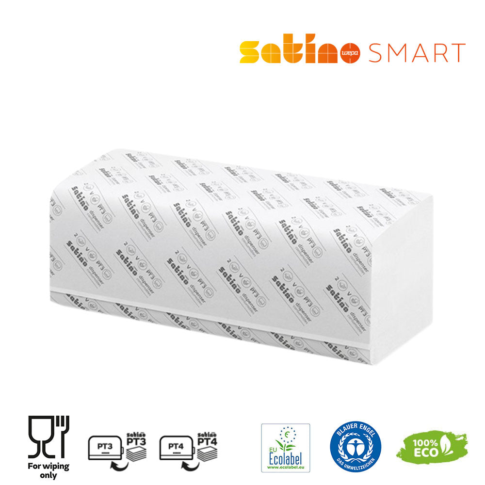 Satino smart Papierhandtücher I 24 x 23 cm I V-Falz I Ökologisch 100% Recycling I 20 Pack