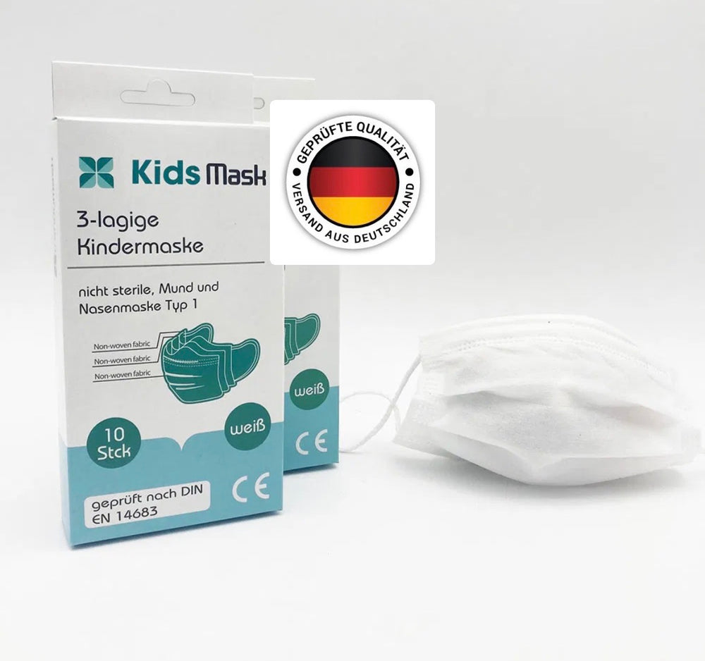 Medizinische Schutzmasken für Kinder / Typ 1 in weiss