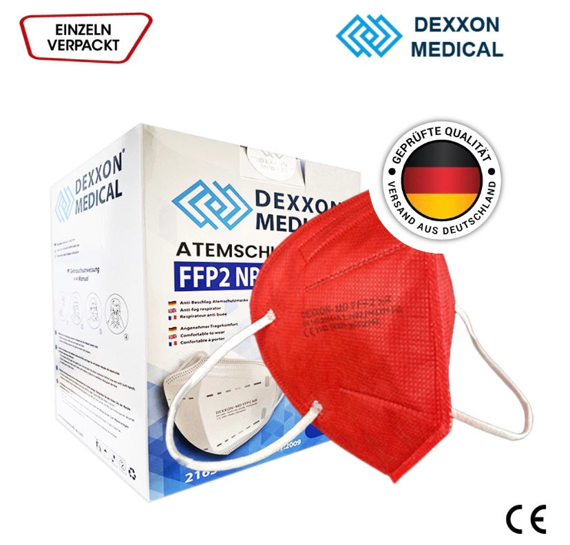Dexxon Medical Atemschutzmaske FFP2 NR CE2163 (Rot)