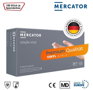 MERCATOR® Simple Vinyl (PF) – Premium Untersuchungshandschuhe (XS)