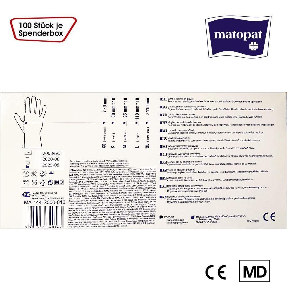 Ambulex Vinylhandschuhe von Matopat – ungepudert (XL)