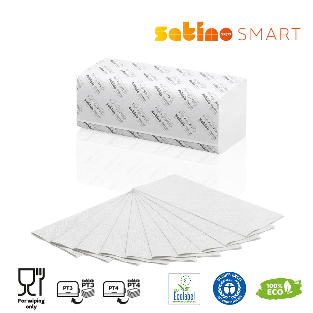Satino smart Papierhandtücher I 24 x 23 cm I V-Falz I Ökologisch 100% Recycling I 20 Pack