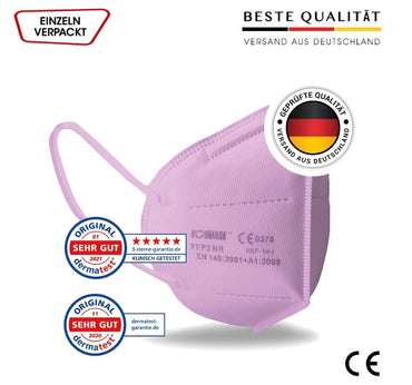 KOUMASK FFP2 Maske Pink, einzeln verpackt, CE-Kennzeichnung