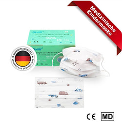 100 x Kindermaske Mundschutz Nasenschutz I 3 Lagig “für Kinder” Weiss mit Motiv CE