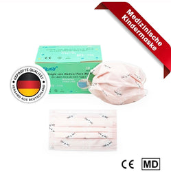 100 x Kindermaske Mundschutz Nasenschutz / 3 Lagig “für Kinder” Pink mit Motiv CE