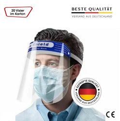 20 x Faceshield | Visier Gesichtsschutz | Schutzvisier Anti-Fog behandelt