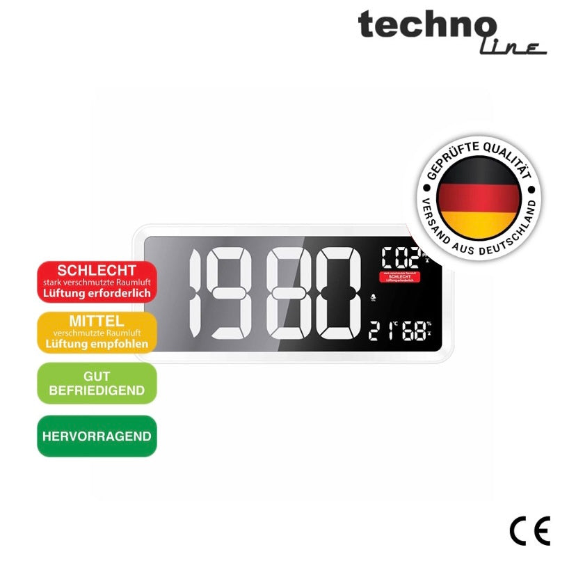 Technoline WL 1040 – Luftqualitätsmesser – CO2-Messgerät – Großes Display